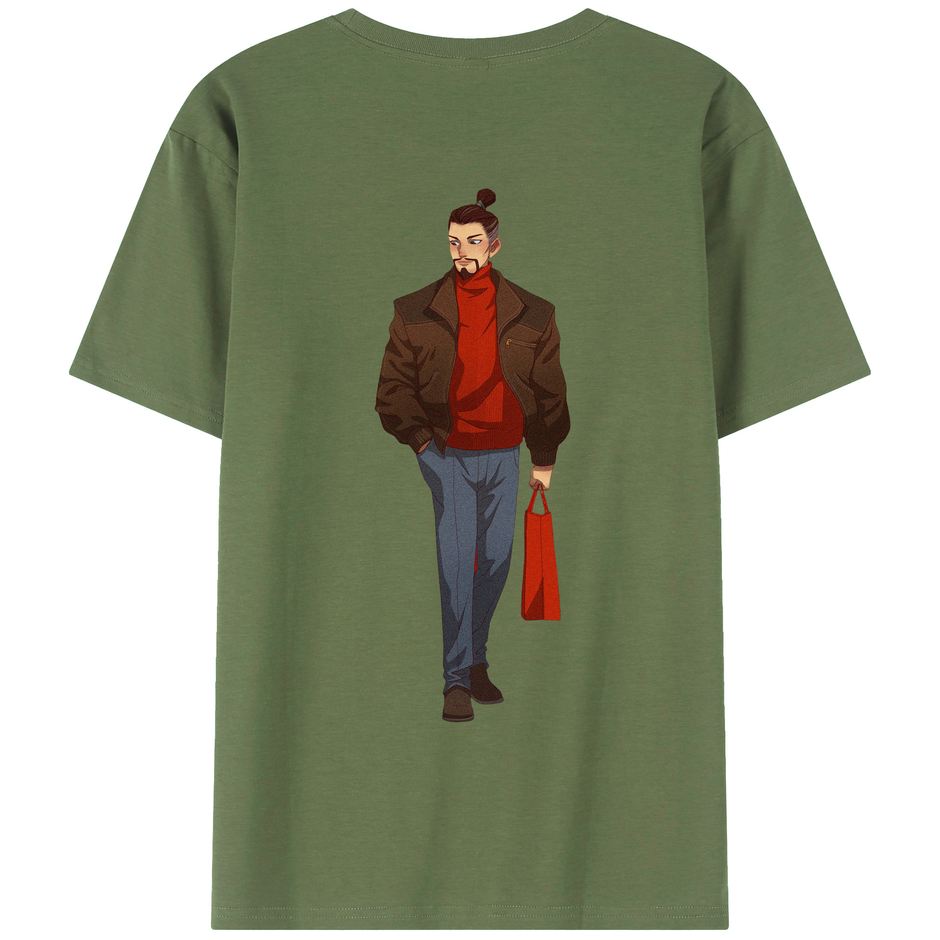 （画像用） Ne Zha 2 ナタ 魔童の大暴れ 綿100％ メンズ半袖Tシャツ（バックプリント） 通気性